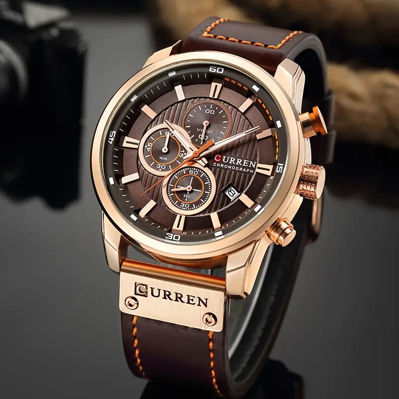 Waterproof Chronograph Men's Quartz Date Wristwatch - Sport Wrist Watch for Men