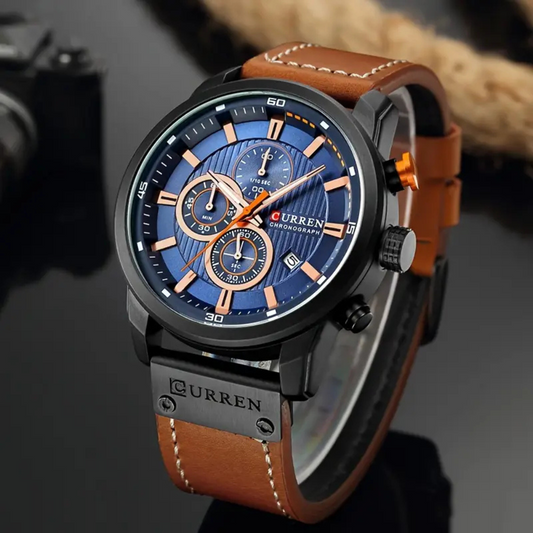Waterproof Chronograph Men's Quartz Date Wristwatch - Sport Wrist Watch for Men